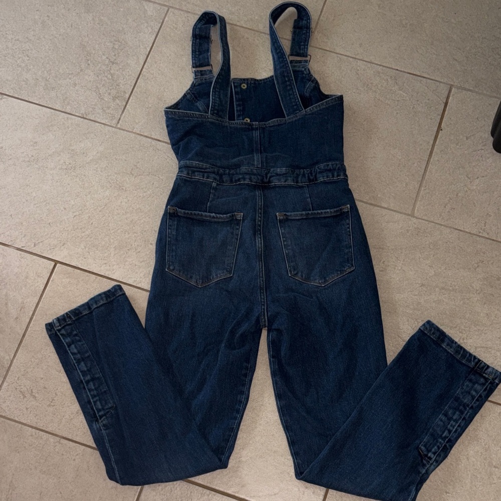 FRAME Parisian Straight Leg Denim Overalls Jumpsuit - Picture 5 of 7